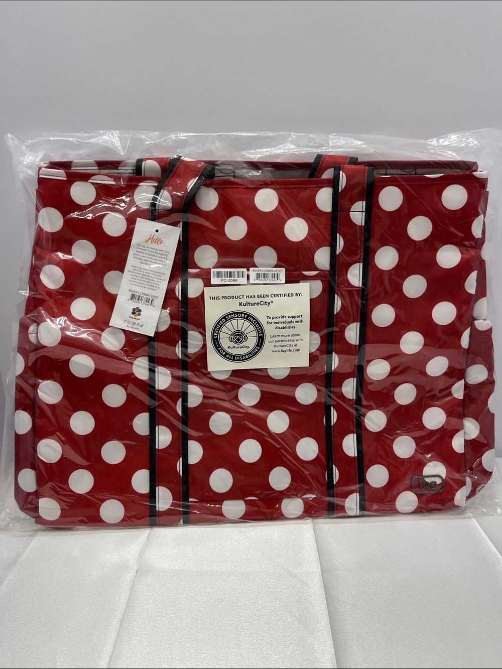 LUG - Rover XL Carry-All Tote in Crimson Large Dot w/Sketchpad Interior